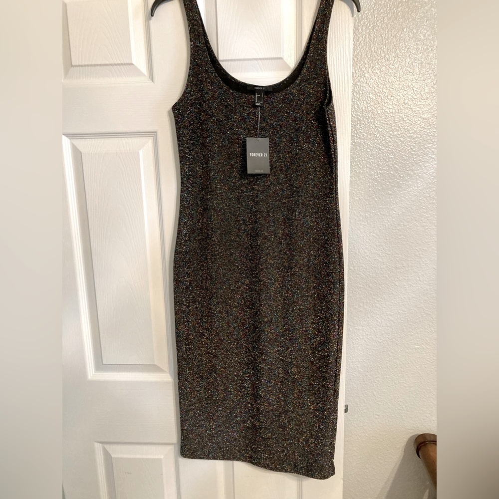 Forever 21 bodycon dress black glitter